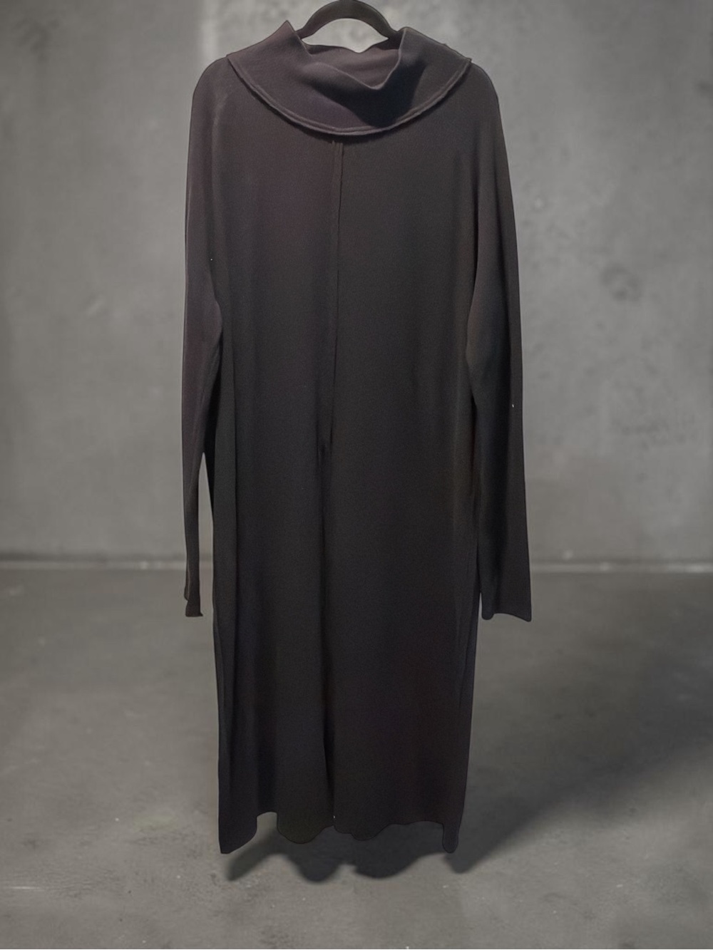 We The Free Black Long-Sleeve Cowl-Neck Midi Llightweight Sweater Long Slit XL